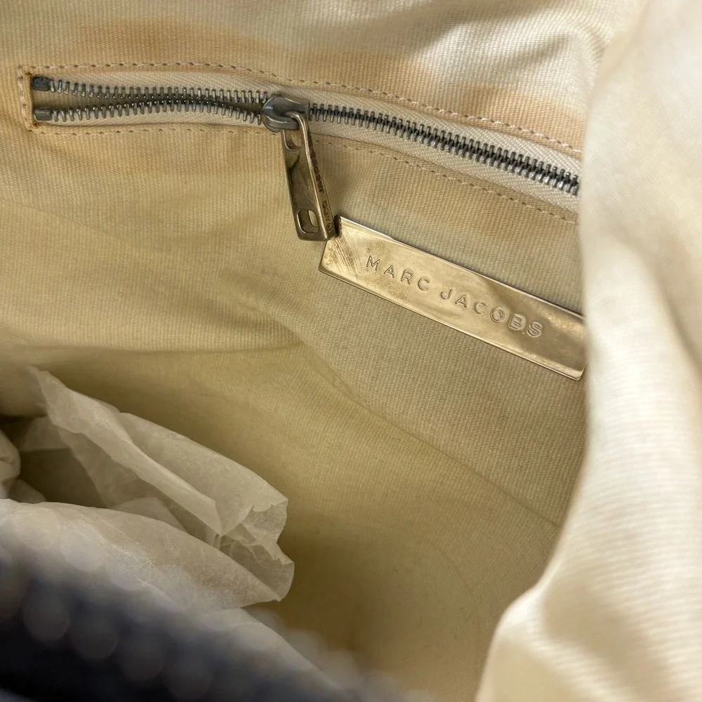 Authentic Marc Jacobs Shoulder Bag Black Pre-Owned Leather Push Lock Hobo - Picture 9 of 12